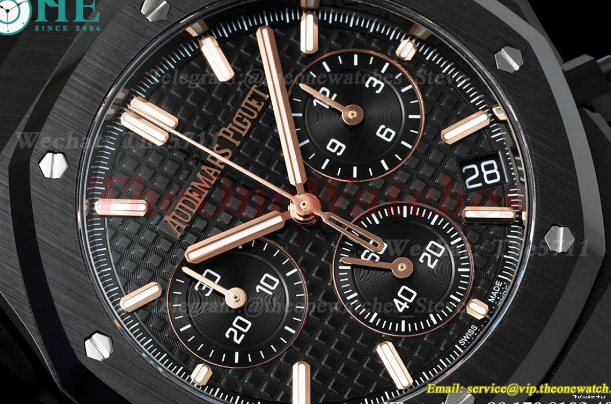 Oak Ceramic Black Clone 26240CE Super APS 41mm Cer SH4401 Chrono Royal Dial 0515